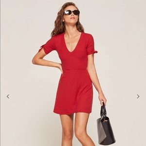 Reformation Sara red mini dress